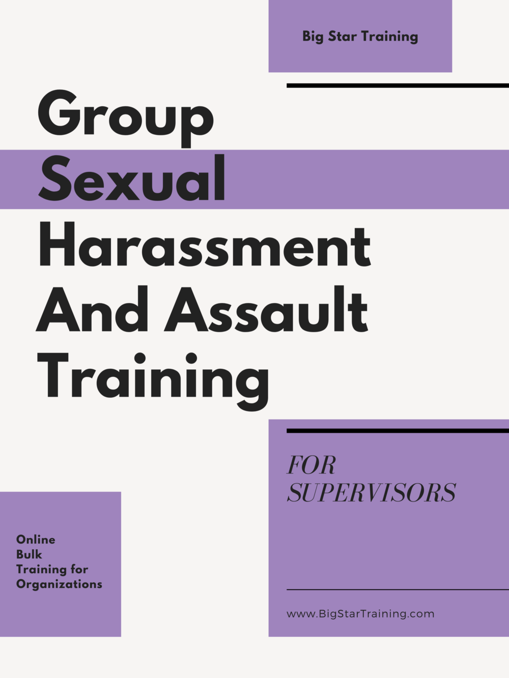 Group Sexual Harassment and Assault Training Course for Supervisors