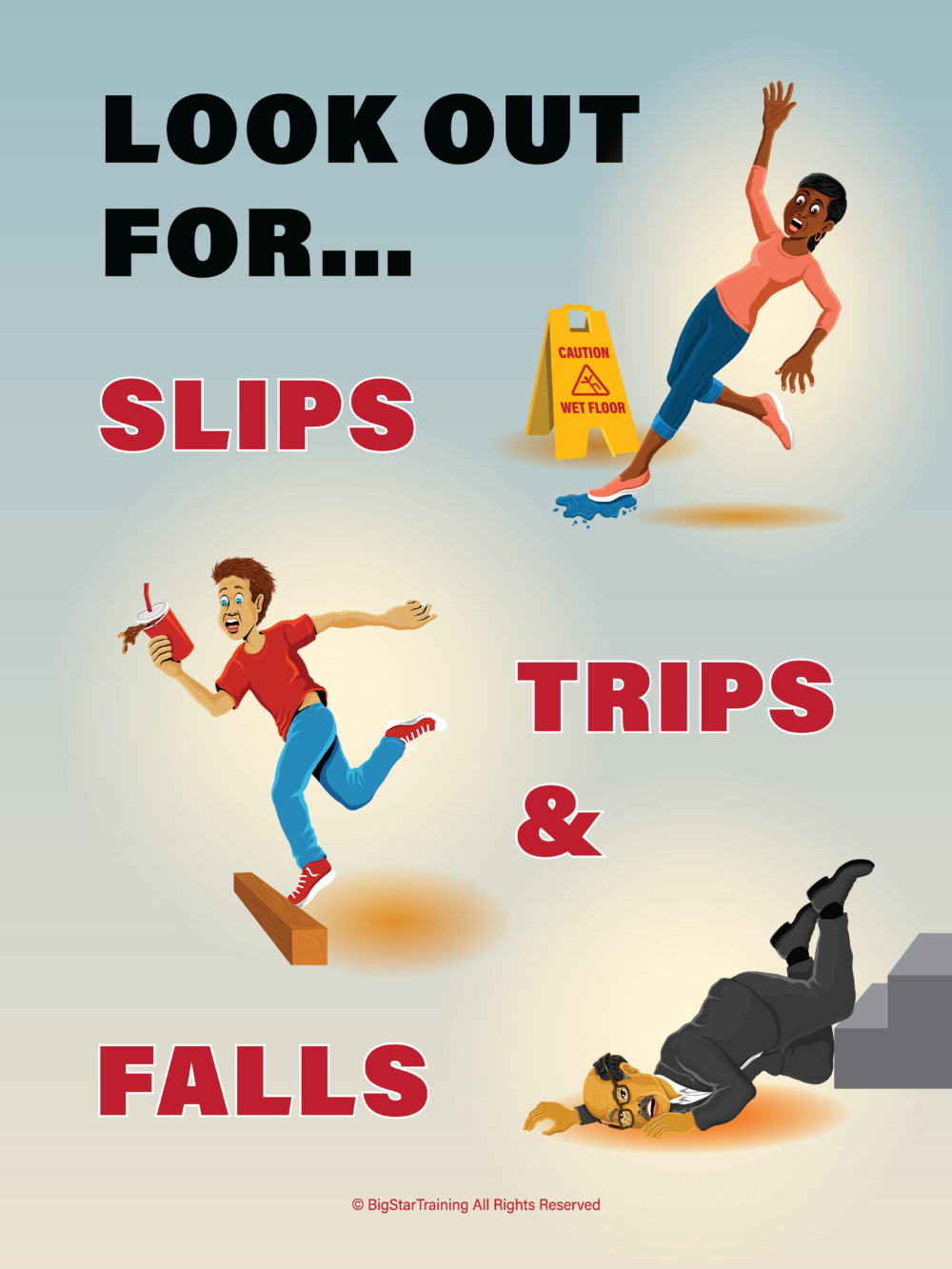 Slips Trips And Falls Poster Big Star Training