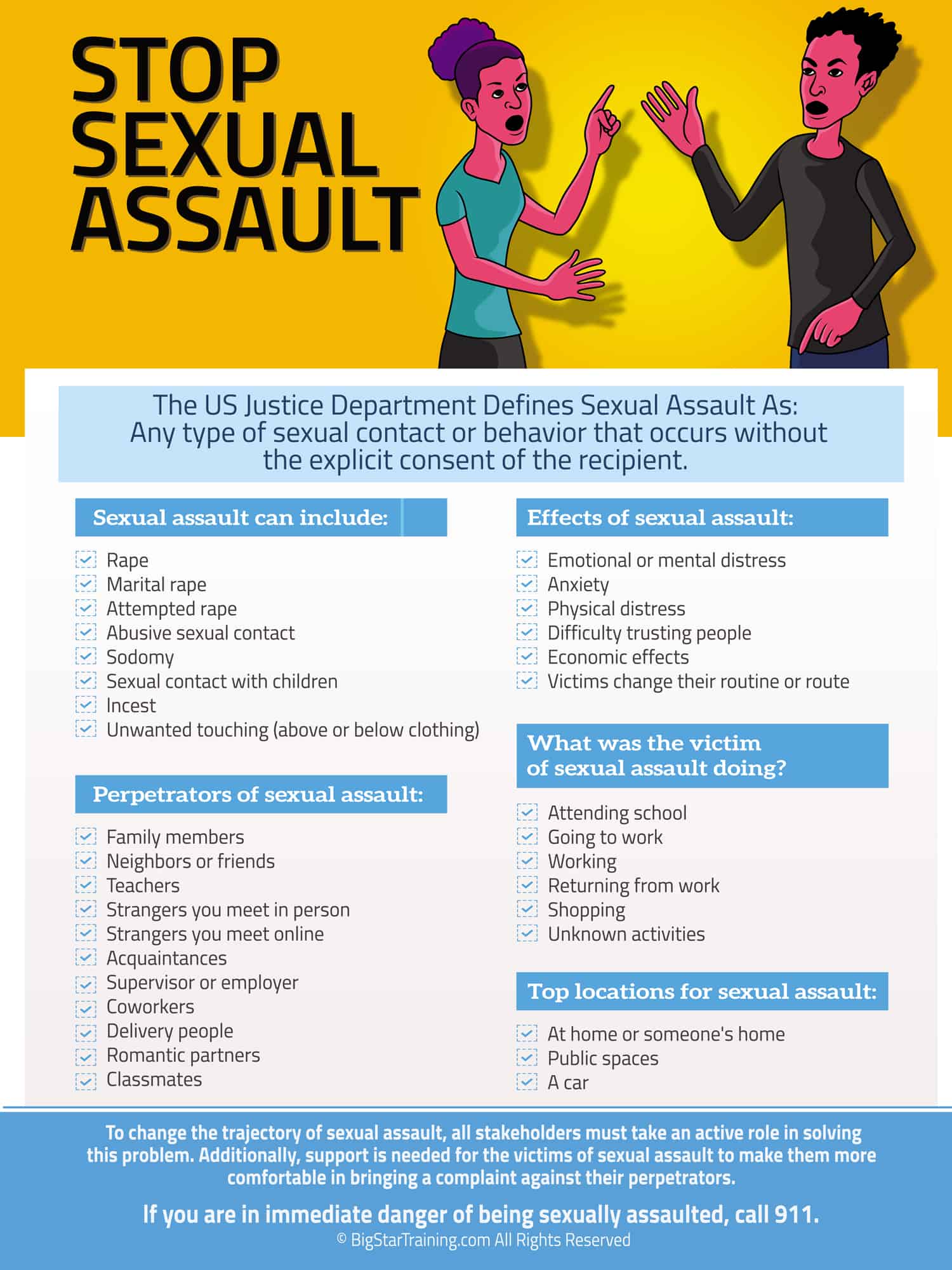 Stop Sexual Assault Poster Big Star Training 